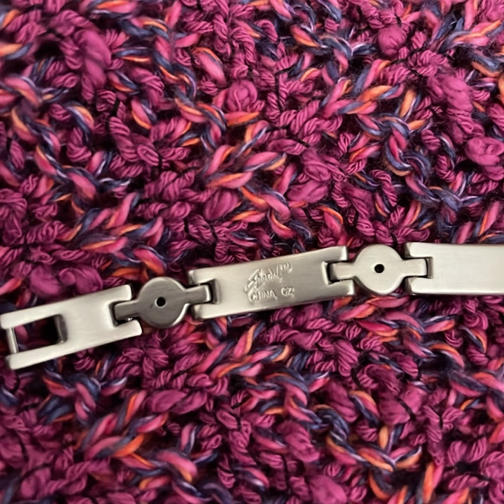 Vintage 1990s Speidel Diamonique Stainless Steel Bracelet - Picture 11 of 13